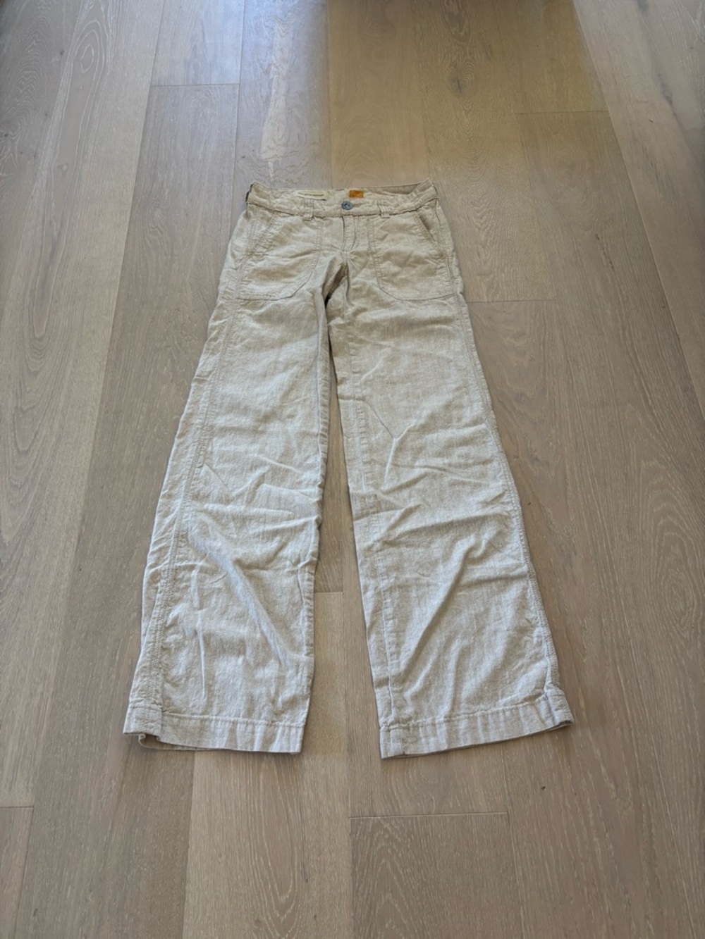 Beige Linen Anthropologie Pants